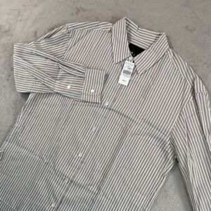 Nili Lotan Shirt Women Small White Camel Silk Oversized Exaggerated Hem NWT $495